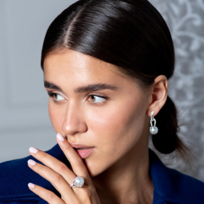 Кольцо Mikimoto Olive Branch Akoya Pearl 14,5 mm