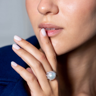 Кольцо Mikimoto Olive Branch Akoya Pearl 14,5 mm