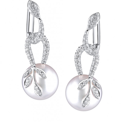 Серьги Mikimoto Olive Branch Akoya Pearl 12,0 mm