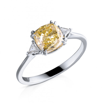 Кольцо No name с бриллиантом 2,05 ct Fancy Yellow SI2 МГУ
