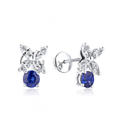 Серьги Tiffany & Co Victoria Diamond & Sapphire Platinum Earrings