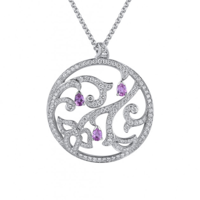 Подвеска Piaget  Limelight White Gold Diamonds Pink Sapphires Pendant