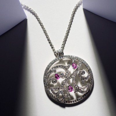 Подвеска Piaget  Limelight White Gold Diamonds Pink Sapphires Pendant