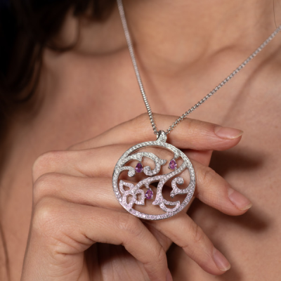 Подвеска Piaget  Limelight White Gold Diamonds Pink Sapphires Pendant