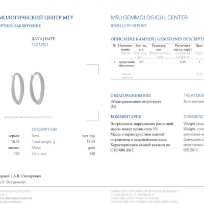 Серьги Ralfdiamonds 6,30 ct Diamonds White Gold Earrings