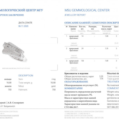 Кольцо Ralfdiamonds RalfDiamonds Triple Diamonds 3.35 ct Ring