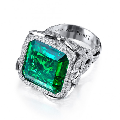Кольцо No name  с изумрудом 12,5 ct Vivid Bluish Green/VVS