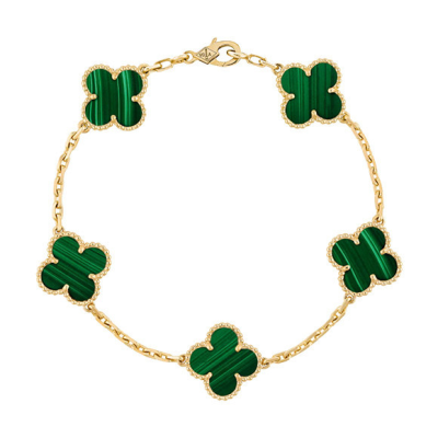 Браслет Van Cleef & Arpels Vintage Alhambra Malachite 5 Motifs