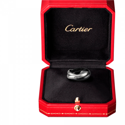Кольцо Cartier Trinity White Gold Black Ceramic Ring