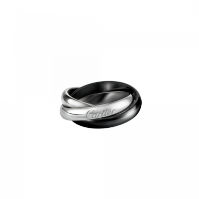 Кольцо Cartier Trinity White Gold Black Ceramic Ring