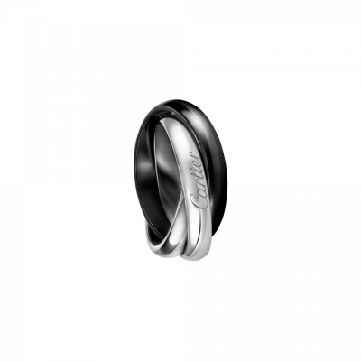 Кольцо Cartier Trinity White Gold Black Ceramic Ring