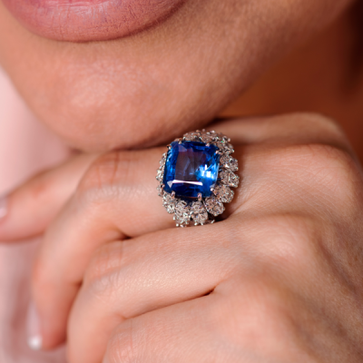 Кольцо GRS Gemresearch Swisslab 11,03 ct Natural Sapphire Blue НЕГРЕТЫЙ