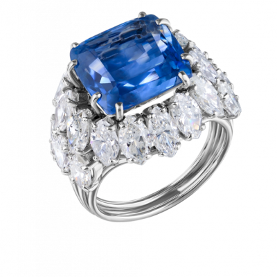 Кольцо GRS Gemresearch Swisslab 11,03 ct Natural Sapphire Blue НЕГРЕТЫЙ