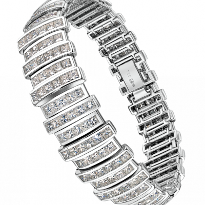 Браслет Ralfdiamonds White Gold 23.9 ct Princess Cut Diamonds