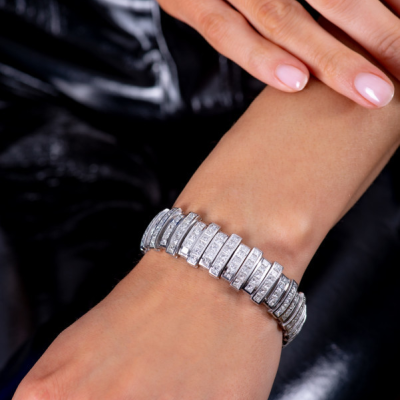 Браслет Ralfdiamonds White Gold 23.9 ct Princess Cut Diamonds