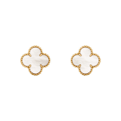 Серьги Van Cleef & Arpels Vintage Alhambra Yellow Gold Mother-of-Pearl