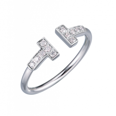 Кольцо Tiffany & Co T Wire Diamond in White Gold