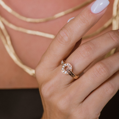 Кольцо Bvlgari - Rose Gold Diamonds