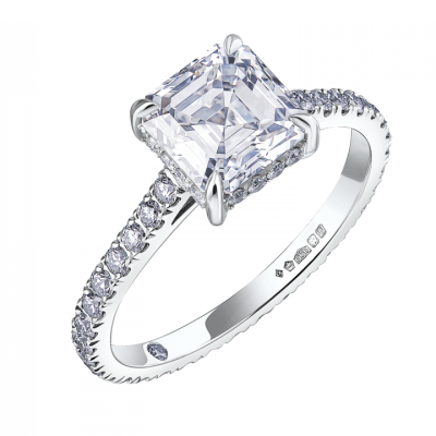 Кольцо GIA Square Emerald Cut 2,00 ct F/VVS2 Platinum