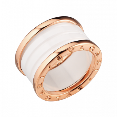 Кольцо Bvlgari B.Zero1 White Ceramic Four-Band