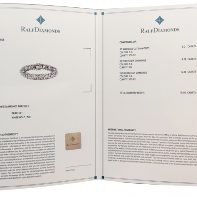 Браслет Ralfdiamonds Round & Pear & Marquise Diamond 15.05 ct