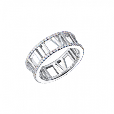 Кольцо Tiffany & Co Atlas White Gold & Diamonds