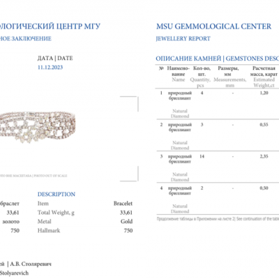 Браслет Ralfdiamonds Round & Pear & Oval Diamond 10,10 ct