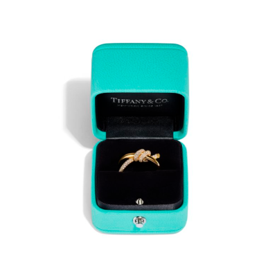 Кольцо Tiffany & Co Knot Double Row in Yellow Gold with Diamonds