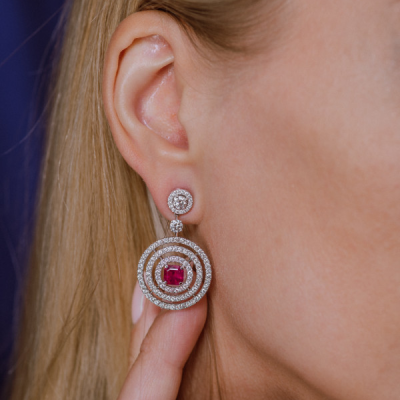 Серьги Graff Bullseye Ruby & Diamond