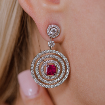Серьги Graff Bullseye Ruby & Diamond