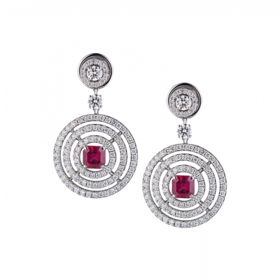 Серьги Graff Bullseye Ruby & Diamond