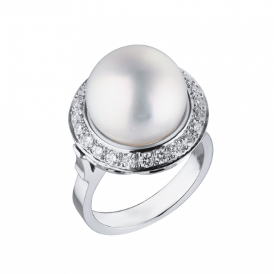 Кольцо No name Akoya Pearl 13,0 mm & Diamonds