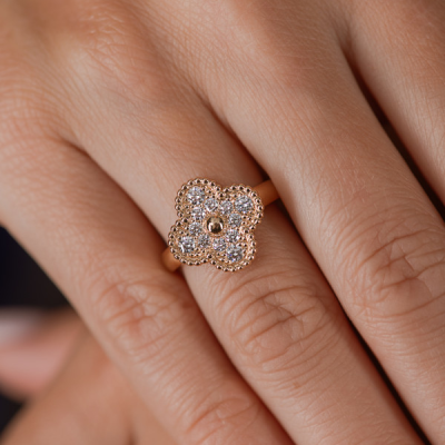 Кольцо Van Cleef & Arpels Vintage Alhambra Yellow Gold Diamonds