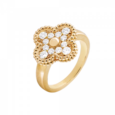 Кольцо Van Cleef & Arpels Vintage Alhambra Yellow Gold Diamonds