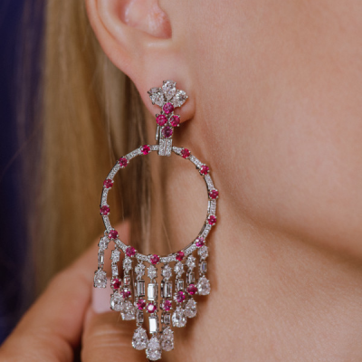 Серьги Graff Gypsy earrings with Diamonds & Rubies