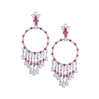 Серьги Graff Gypsy earrings with Diamonds & Rubies