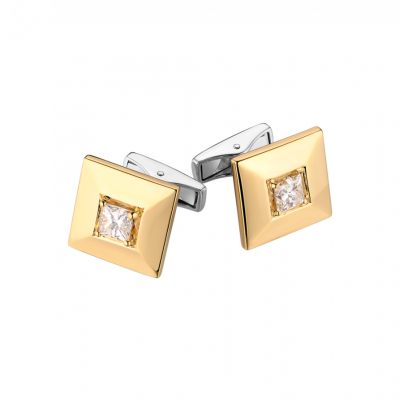 Запонки HRD Antwerp 1.00 ct F/VS1 - 1.00 ct E/VS1 Princess Cut Diamonds