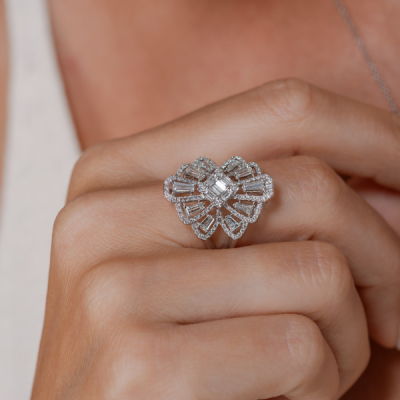 Комплект Ralfdiamonds 4,00 ct Baguette & Round Cut Diamonds White Gold