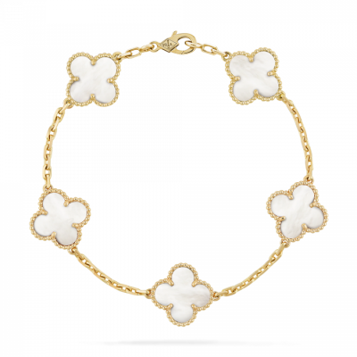Браслет Van Cleef & Arpels Vintage Alhambra 5 Motifs Yellow Gold Mother-of-Pearl