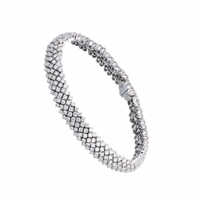 Браслет No name 6,15 ct J/VS1 Round Cut Diamonds & White Gold