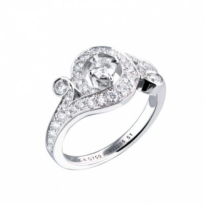 Кольцо Van Cleef & Arpels Nid De Paradis Diamond & White Gold (SIZE 51)