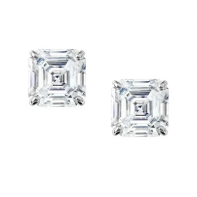 Пусеты GIA 1,03 CT G/VS1 - 1,01 CT G/VS1 Square Emerald Cut DIAMONDS