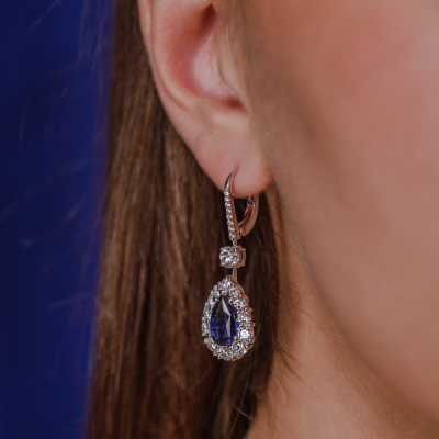Серьги GRS Gemresearch Swisslab 2,57/2,19 ct Royal Blue Sri Lanka