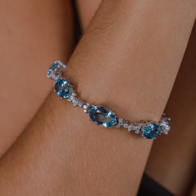 Браслет H.Stern Aquamarine and Diamond Bracelet in White Gold