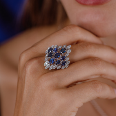 Кольцо No name 2,60 ct Natural Sapphire & 0.51 ct Natural Diamonds