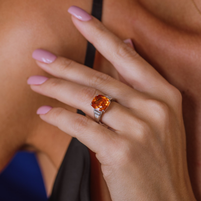 Кольцо Mercury Natural Sapphire 6,03 ct. Vivid Yellowish Orange