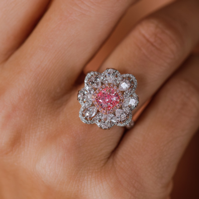 Кольцо GIA 1,01 ct Cushion Cut Faint Pink/SI1