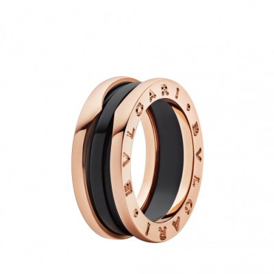 Кольцо Bvlgari B.Zero1 Black Ceramic Rose Gold