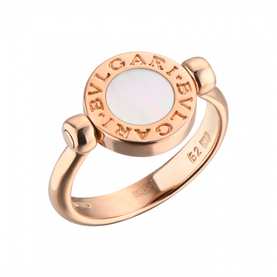 Кольцо Bvlgari - rose gold flip mother-of-pearl and onyx
