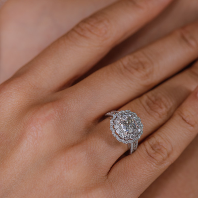 Кольцо GIA 1,25 ct Fancy Gray/SI1 Cushion Cut Diamond